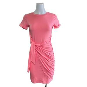 NWT Sherosa Tie Side Waist Tee Dress Pink XS